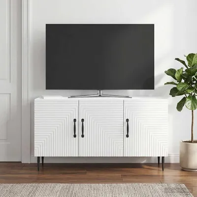 Produktbild von vidaXL TV-Schränk Hochglanz Weiß 99 x 34,5 x 50 cm Holzwerkstoff