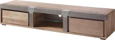 Image de MASSIVMOEBEL24 | Meuble TV en bois d'acacia laqué AMSTERDAM #102