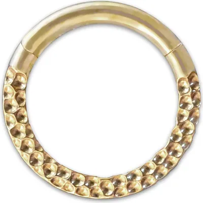 Produktbild von viva-adorno Nasenpiercing Segmentring mit Scharnier Clicker Titan G23 gehämmert Piercing Ring Nasenring Septum Lippe Helix Ohrpiercing Z584, gold