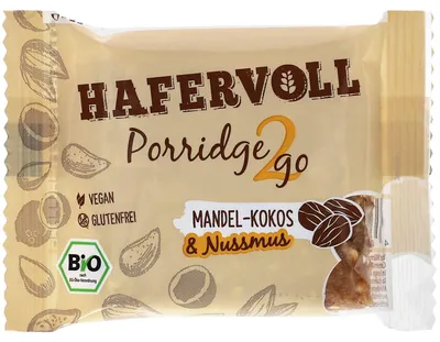 Produktbild von Hafervoll Porridge2go Mandel-Kokos & Nussmus 55g