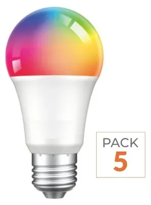 Produktbild von LED Glühbirne Connected WiFi E27 4.5W G45 RGBW (5er Pack)