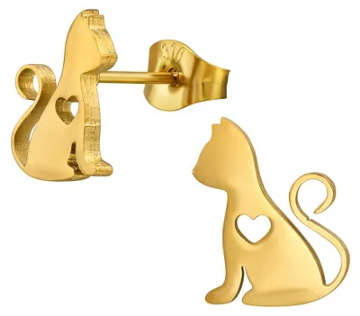 Produktbild von Katzen Ohrstecker Gold