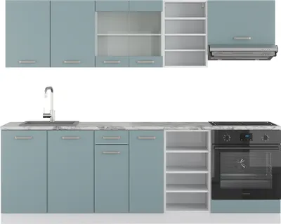 Immagine prodotto di Cucina componibile Vicco R-Line Grigio-blu 240 cm , PL Marmo, Model 41010