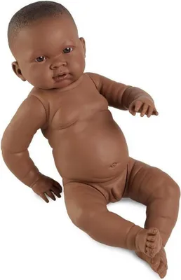 Zdjęcie produktu dla Llorens 45003 NEW BORN BOY - realistyczna czarna lalka niemowlęca z celuloidowym korpusem - 45 cm