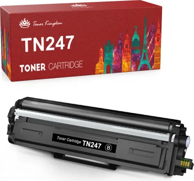 A toner cartridge and its packaging are shown against a white background.