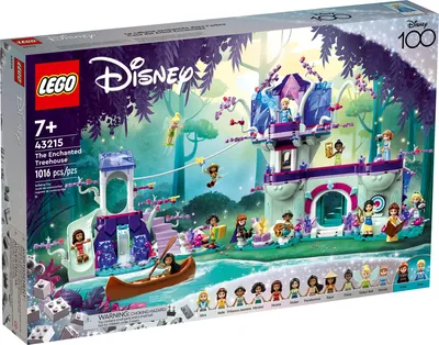 Produktbild von LEGO 43215 Disney Das verzauberte Baumhaus Set mit 13 Mini-Puppen, darunter Prinzessin Jasmine, Elsa und Anna, Belle, Geschenk Spielzeug für Kinder, Mädchen, Jungen ab 7 Jahren, 100 Jahre Disney