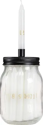 Produktbild von Eleganter Kerzenhalter Adventskalender Glas 24 Kerzen Weihnachten Deko H14,5cm