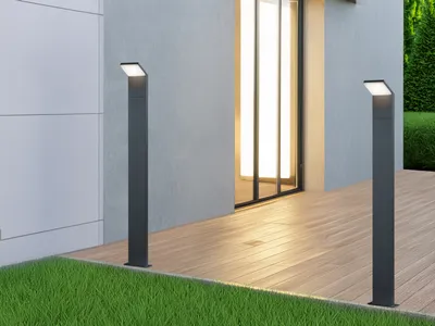 Produktbild von LED Pollerleuchte in Anthrazit 100cm - 2er Set Wegeleuchten Terrassenbeleuchtung