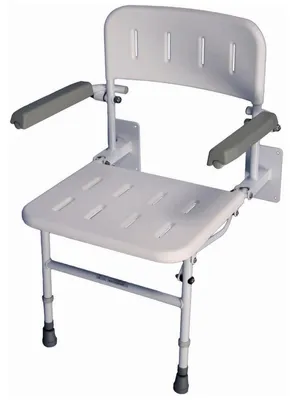 Produktbild von Duschstuhl Duschsitz Badhocker - Klappbar - Abnehmbare Sitzfläche und Rückenlehne - 190 kg - Leichtgewicht