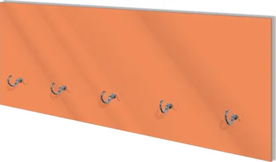 Produktbild von Wallario Flurgarderobe Wandgarderobe aus Glas, mit 5 Haken, Größe 80 x 30 cm, Motiv Pastellorange