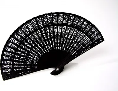 Produktbild von Holzfächer ca. 20 cm schwarz Neu Karneval