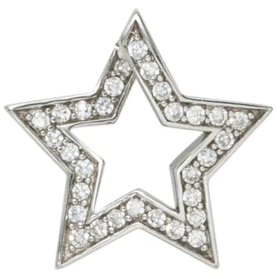 Produktbild von Schmuck Anhänger Stern mit Zirkonia 925 Echt Silber Sterlingsilber Halsschmuck