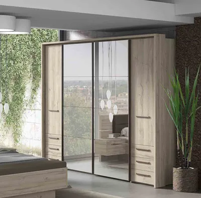 Image de Armoire de chambre à coucher 270 cm, chêne Bianco
