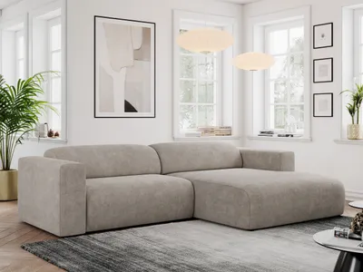 Produktbild von MKS MEBLE Ecksofa, Sofa L-Form, Wohnlandschaft L-Form, Modern Design Couch, Sofagarnitur, Couchgarnitur, Polsterecke - PASADENA -Beige Struktur - rechts seite