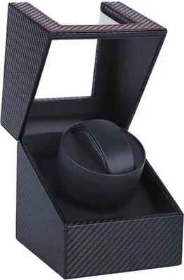 Immagine prodotto di Carica orologi automatico con motore Mabuchi e Finto cuoio - Funzionamento a batteria e adattatore di rete - Lussuosa custodia per orologi