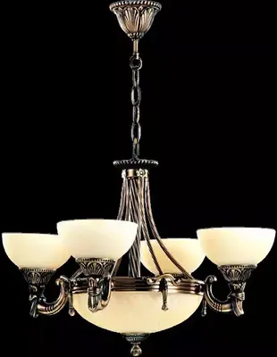 Produktbild von Lüster Deckenleuchter Modern Kronleuchter Deckenlampe Beige Glas Lampe