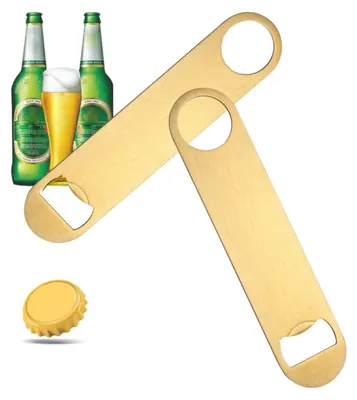 2er-Pack Flaschenöffner aus Edelstahl, schwer, flach
