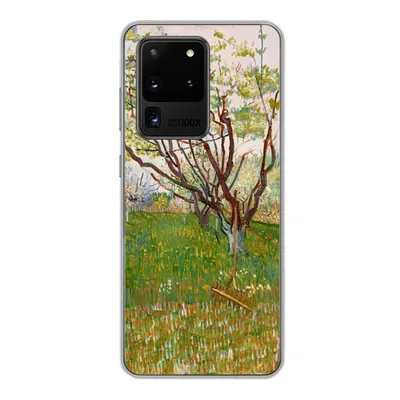 Produktbild von MuchoWow® Handyhülle Schutzhülle Hülle für Samsung Galaxy S20 Ultra Blühender Obstgarten - Vincent van Gogh Silikon Softcase Handy Hülle - Karteninhaber