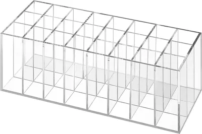 Produktbild von Transparenter Acryl-Aufsteller mit 36 Fächern für Lippenstifte, Schreibtisch- oder Schminktisch-Organizer.