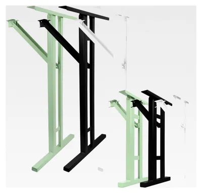 Produktbild von 2er Set I-Form Gestell für Bierzeltgarnitur (Schwarz, 43x23 cm) - Klappbare Metallfüße für Bierbank - Stabiles Outdoor-Bankgestell für Garten, Terrasse und Camping