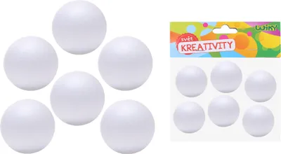 Image de Boules décoratives en polystyrène 6 cm, 6pcs