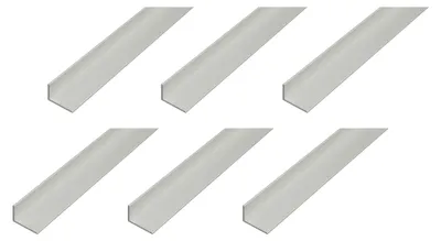 Zdjęcie produktu dla Alberts 6 x profil kątowy, aluminium, anodowane na srebrno, 30 x 15 x 2 mm, długość 1 m