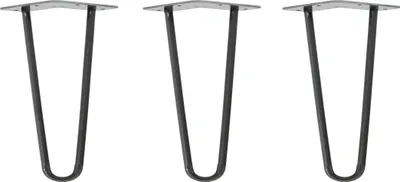 Immagine prodotto di Natural Goods Berlin Gambe HAIRPIN, gambe a forcina, gambe per mobili, gambe per tavoli, antracite industriale, 20 cm, 2 montanti, 3 pezzi
