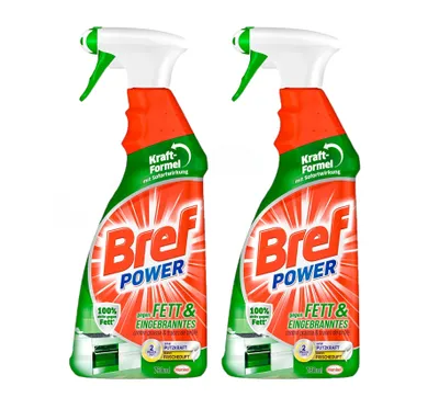 Produktbild von Bref Power Fett Eingebranntes Fettlöser Küchen Reiniger 2x750 ml Sprühflasche
