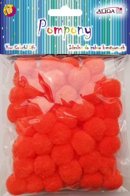 Obrázek produktu pro pomponky, 60 ks, ORANŽOVÉ, 2 cm | POM-407