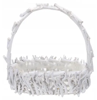 Produktbild von Trend-Deco Geflechtkorb Grabdeko Blumenübertopf weiß 48 cm