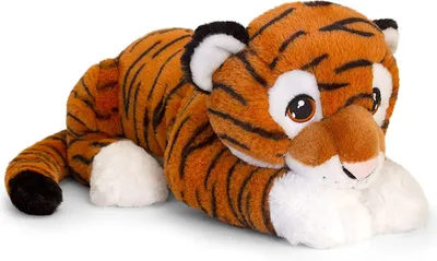 Image de Peluche tigre Keeleco SE6102, env. 45 cm, en matériaux recyclés, yeux brodés en coton