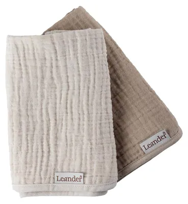 Produktbild von Leander Hydrophile Tücher Organic Muslin - 2 Stück - Cappuccino / Mocca