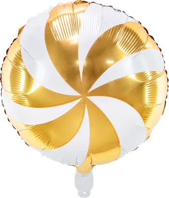 Produktbild von ABC Runder Folienballon "Candy" - Bonbon 35cm | Gold