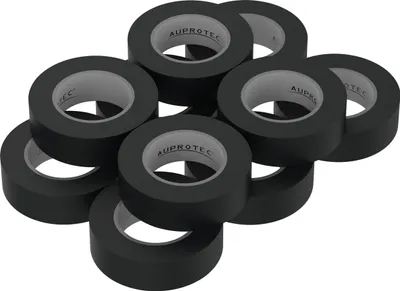 Produktbild von 10x AUPROTEC Isolierband Schwarz 15mm x 10m Elektriker Klebeband PVC