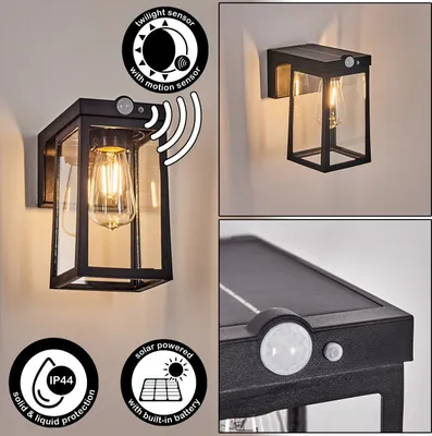 Produktbild von Caorle Außenwandlampe aus Metall/Glas in Schwarz/Klar