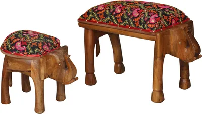 Immagine prodotto di set di 2 sgabelli Adisbo 70 cm - panca e sgabello elefante in legno colorato