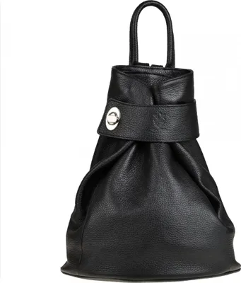 Produktbild von Ein eleganter, schwarzer Lederrucksack.