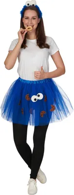 Produktbild von Keks Cookie Monster Kostüm Tütü - Tüllrock für Damen Blau