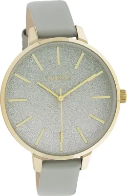 Produktbild von Oozoo Leder Damen Uhr Analog Quarzuhr Armband grau Timepieces D2UOC11031