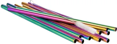 Zdjęcie produktu dla Wielorazowe Słomki Zestaw 6 szt., Stal Nierdzewna, 15 cm, Ekologiczne, Do Napojów