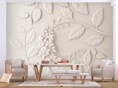 Produktbild von Vlies Fototapete Blumen Ornament 400x280 cm Tapeten Wandtapete XXL Pflanzenmotiv beige b-C-0208-a-d