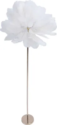 Zdjęcie produktu dla Lampa podłogowa z pióropuszem strusia Iron Art 61 cali LED USB bezstopniowa ściemnialna nowoczesna dekoracyjna lampa stojąca do sypialni w salonie biała