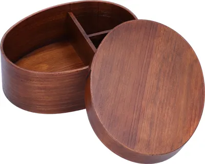 Obrázek produktu pro Oválný tvar Bento Box Dřevěný Sushi Lunch Box Kontejner na skladování potravin pro dospělého studenta pracovníka
