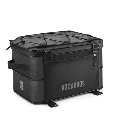 Image de ROCKBROS Road to Sky Sacoche de porte-bagages vélo 15L+16,8L Sacoche de porte-bagages arrière noire