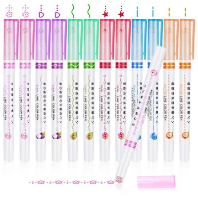 Immagine prodotto di Set di 12 pennarelli fluorescenti con punta a pennello, ideali per il journaling e lo scrapbooking. Disponibili in 6 diversi motivi, con punta doppia, non tossici, ad asciugatura rapida. Colori: verde, arancione, blu, viola, rosa