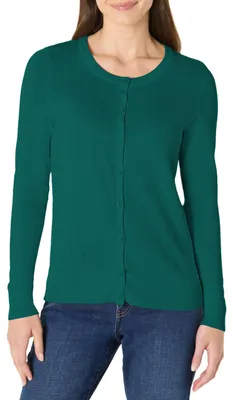 Zdjęcie produktu dla A. Lekka damska kardigan z okrągłym dekoltem (dostępna w rozmiarach plus size), kolor: ciemny