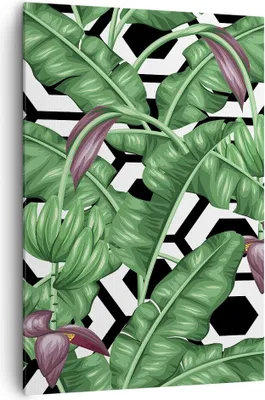 Produktbild von Bild auf Leinwand - Leinwandbild - Einteilig - Blatt Pflanze Blume - 70x100cm - Wand Bild - Wanddeko - Wandbilder - Leinwanddruck - Wanddekoration - Leinwand bilder - Wandbild - PA70x100-3798