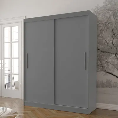 Image de Armoire à portes coulissantes Armoire 150 cm gris/gris sans miroir Vista 04