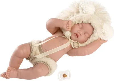Zdjęcie produktu dla Llorens 63203 NEW BORN DOLL - śpiąca realistyczna lalka niemowlęca z całkowicie winylowym korpusem - 31 cm