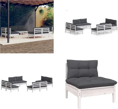 Produktbild von vidaXL 8 tlg. Garten Lounge Set mit Anthrazit Kissen Kiefernholz - Garten-Lounge-Set - Garten-Lounge-Sets - Lounge-Set - Lounge-Sets